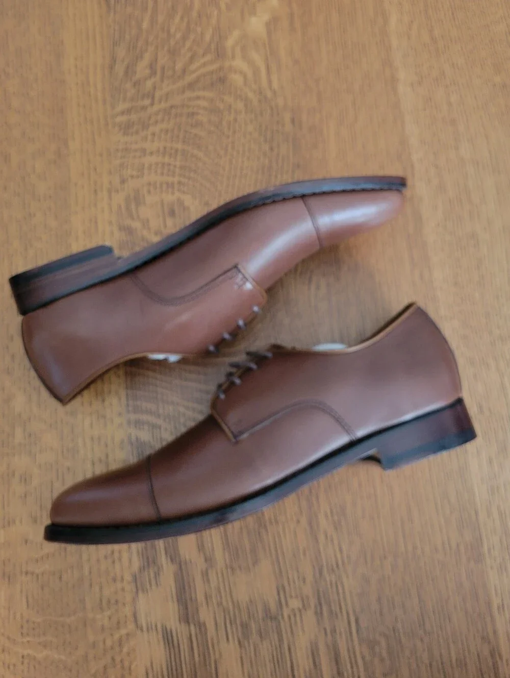 J. Crew Factory Leather Cap-toe Shoes - Dark Brown